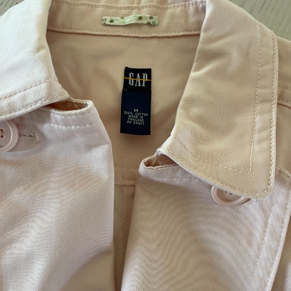 GAP Petal Pink Double Breasted Short Style Trench with Belted Waist - Picture 5 of 5